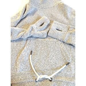 Sweaty Betty Restful Boucle Funnel Neck Sweater XL White Pockets Thumb Holes